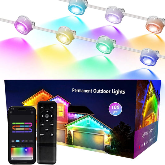 Bunte Lichterkette für draussen